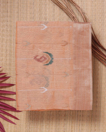 Peach Color Linen Cotton Saree
