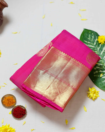 Pink Colour Kanchipuram Pure Silk Saree