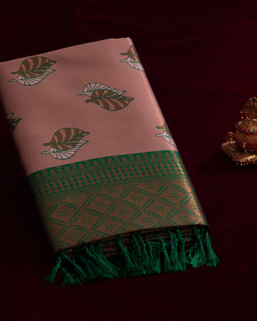 Copper Color Lichi Silk Saree