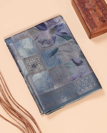 Dola Silk Saree With Woven Border - Multi