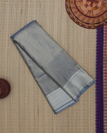 Ethnic Printed Tissue Saree - Grey