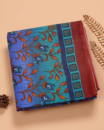 Multi Voile Cotton Saree Without Blouse
