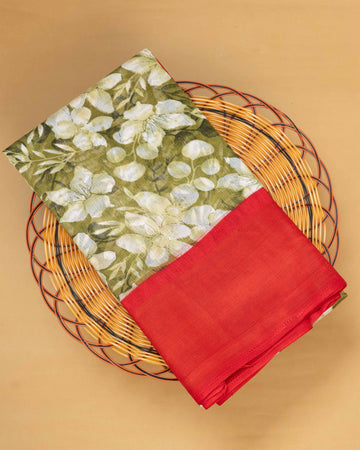 Green Colour Cotton Saree