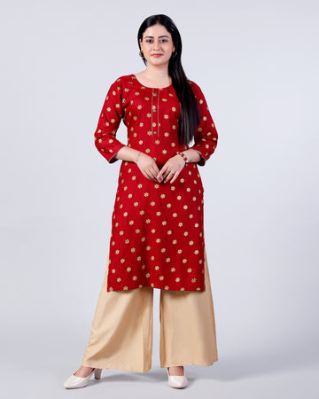 Red Colour Top & Palazzo Set