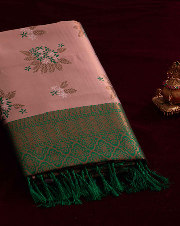 Copper Color Lichi Silk Saree
