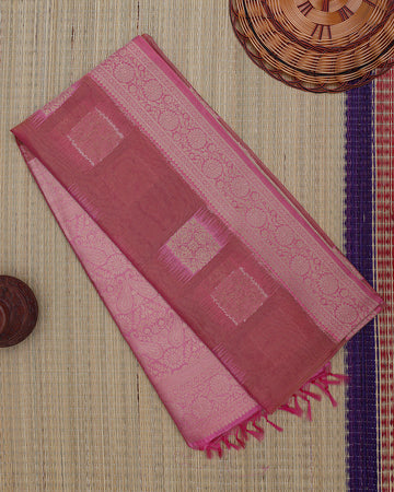 Ethnic Printed Tissue Saree - Red