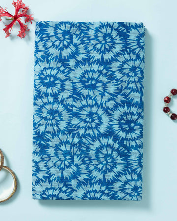 Elegance in Ikat Design Semi Silk Saree - Blue