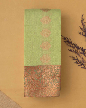 Exquisite Silk Cotton Saree With Motif Designs -Green