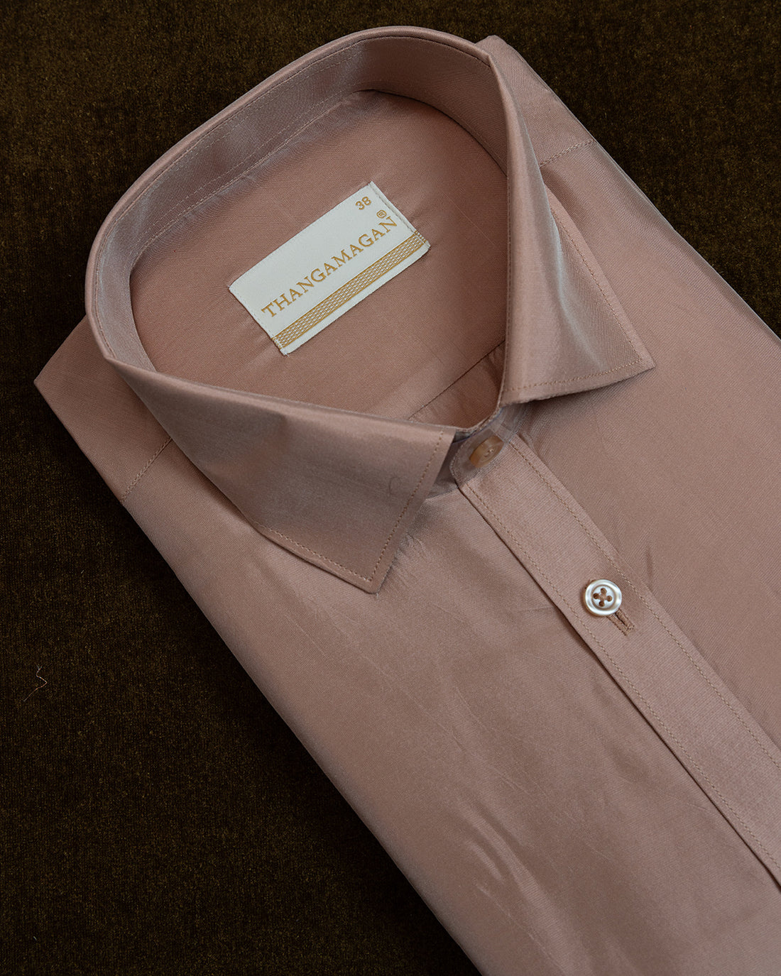 Copper Colour Shirt & Dhoti Set With Saree Couple Combo