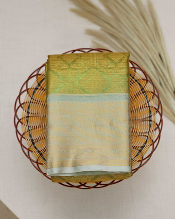 Green Color Printed Tissue Saree