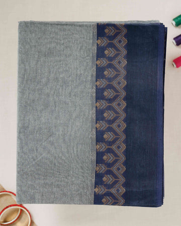 Grey Color Bengal Cotton Saree