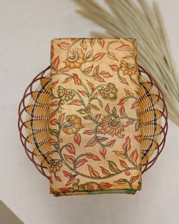 Gold Color Printed Tissue Saree