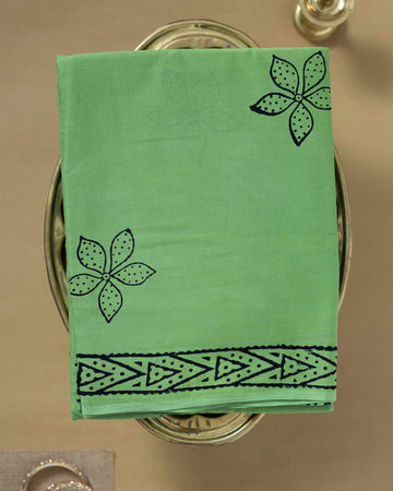 Green Colour Mul Mul Cotton Saree