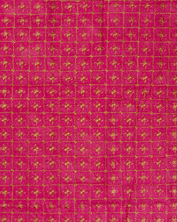 Pink Embroidered Unstitched Blouse Material