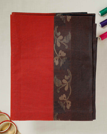 Red Color Bengal Cotton Saree
