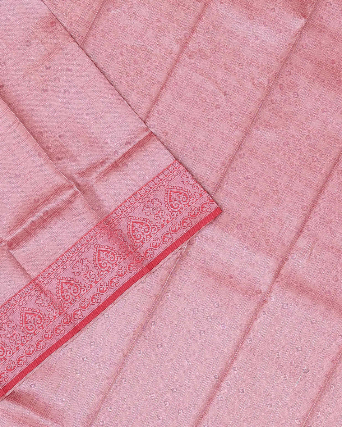 Elampillai Silk Cotton Saree with Elegant Border -Peach