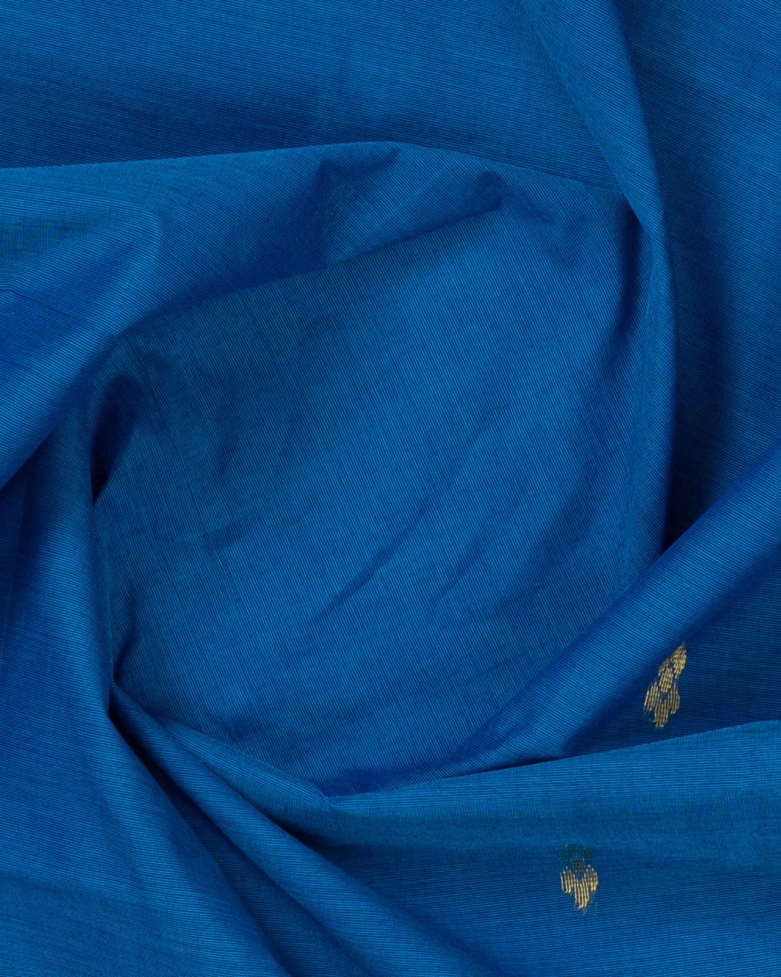 Venkatagiri Cotton Saree with Zari Butta and Contrast Border - Blue