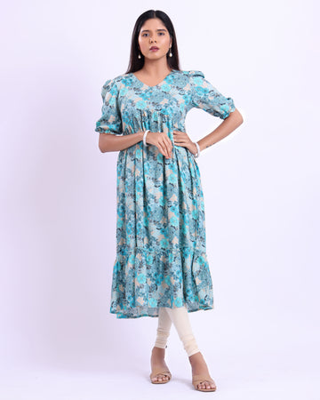 Designer multi colour printed women's kurti