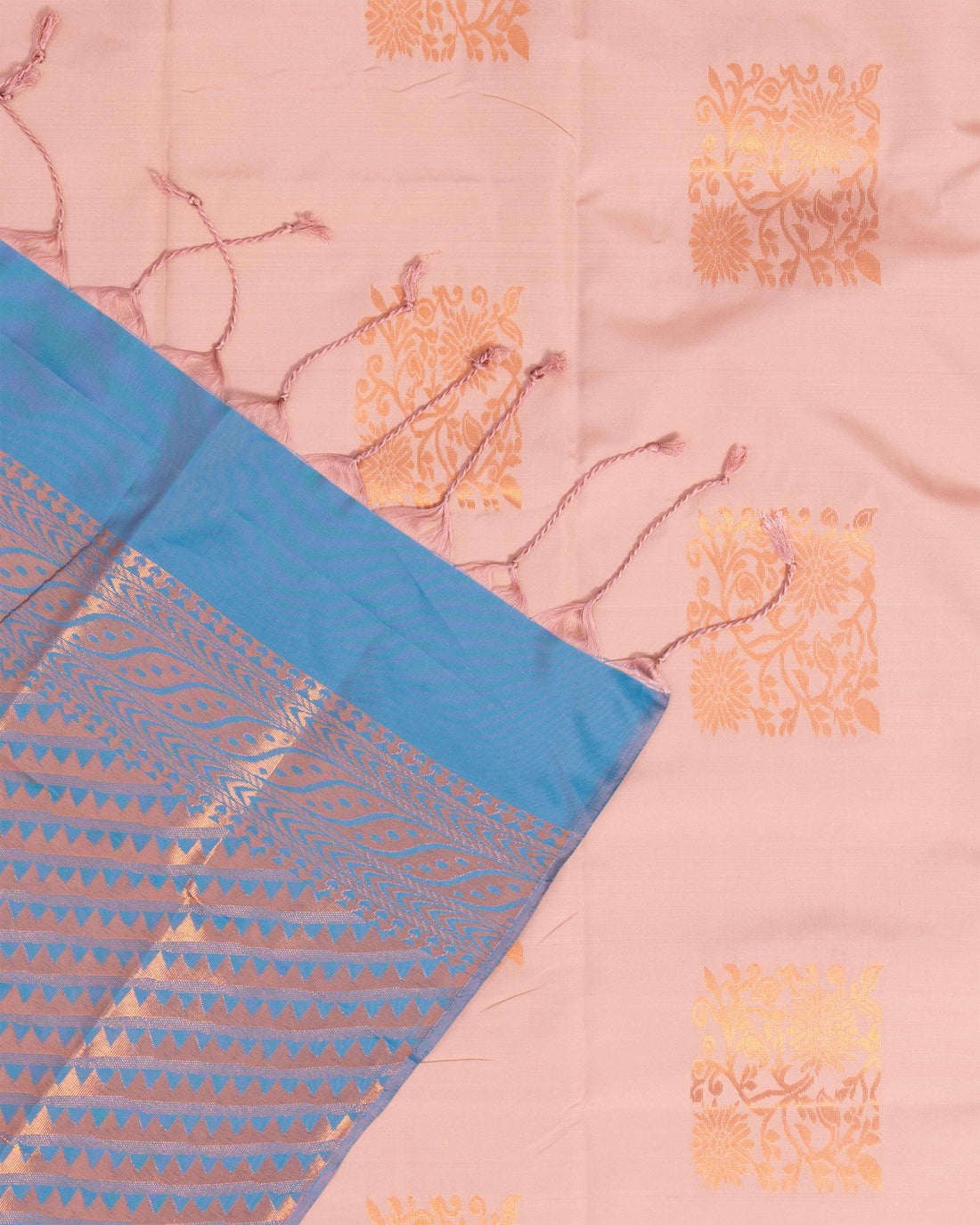 Ethnic Thread Design Semi Silk Saree - Pink
