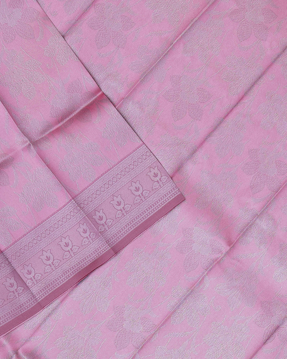 Elampillai Silk Cotton Saree with Elegant Border - Pink
