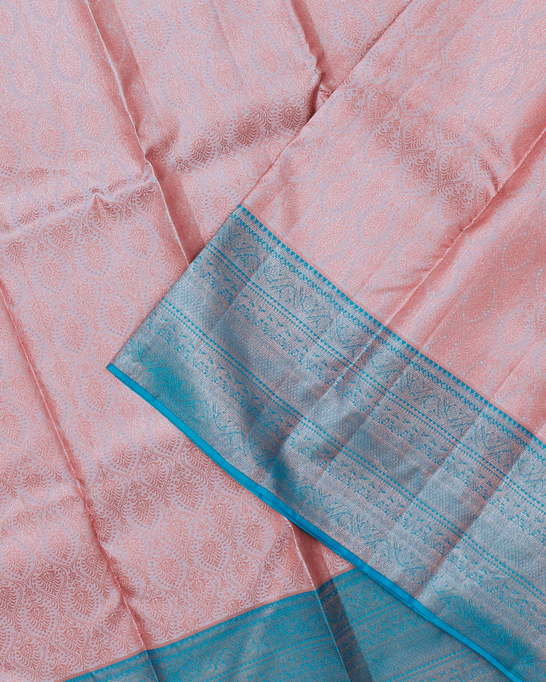 Exquisite Pure Silk Kanchipuram Saree with Intricate Zari Weave and Traditional Motifs - Copper