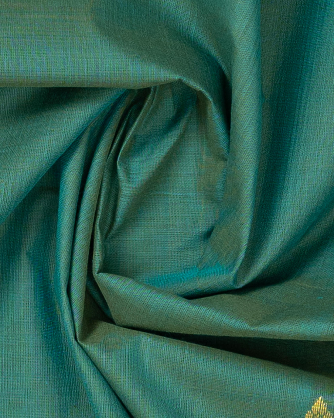 Venkatagiri Cotton Saree with Zari Butta and Broad Contrast Border - Green