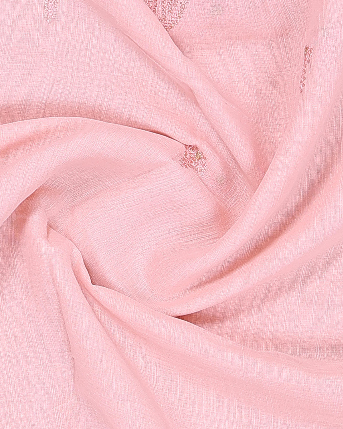 Elegant Linen Cotton Saree with Subtle Weave - Pink