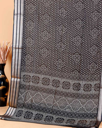 Elegant Dola Silk Saree with Bandhani Print Saree - Light Brown