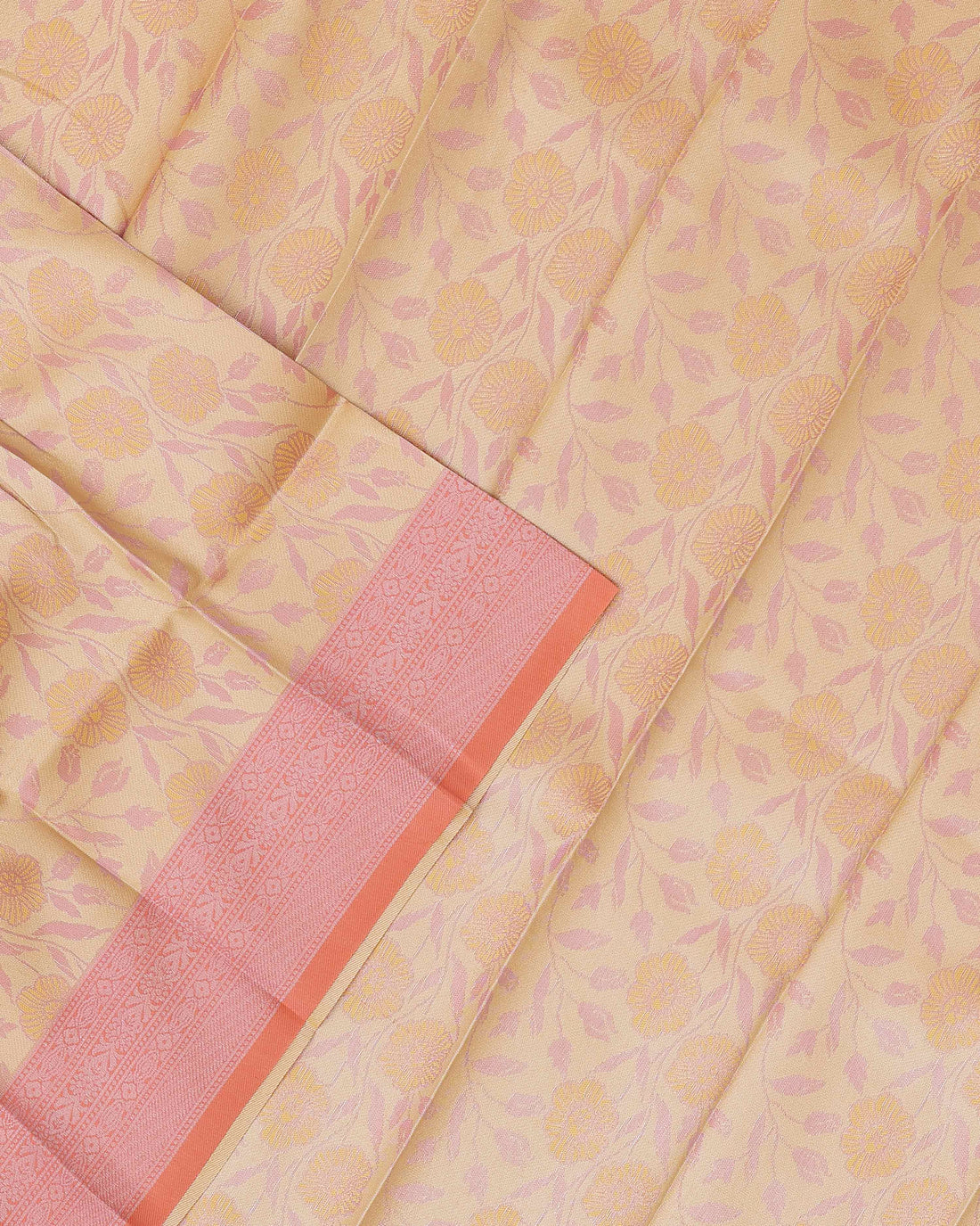 Elampillai Silk Cotton Saree with Elegant Border - Sandal