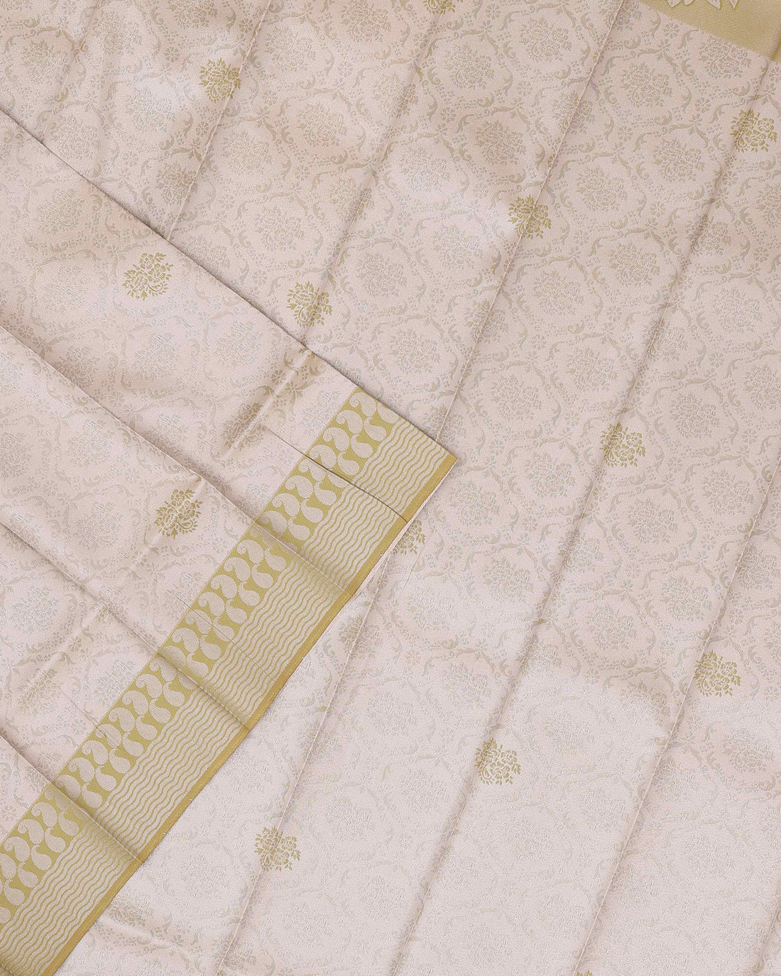 Elampillai Silk Cotton Saree with Elegant Border - Beige