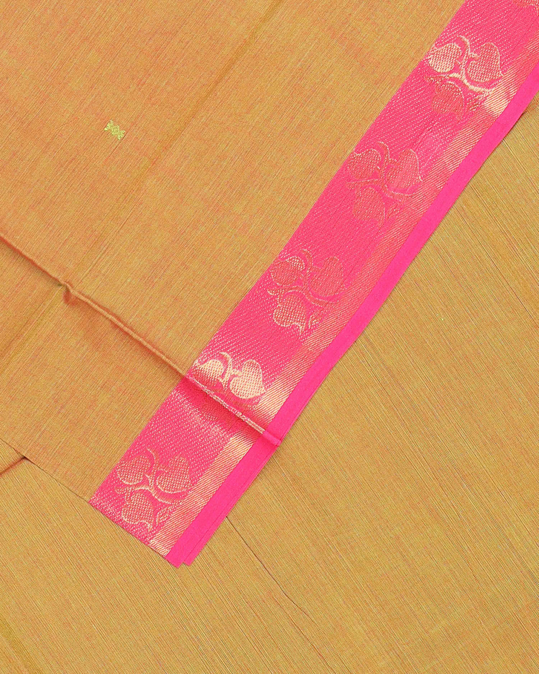 Handloom Cotton Saree with Contrast Border - Green