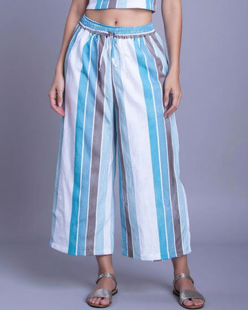 Women's Striped Wide-Leg Palazzo Pant - Multi