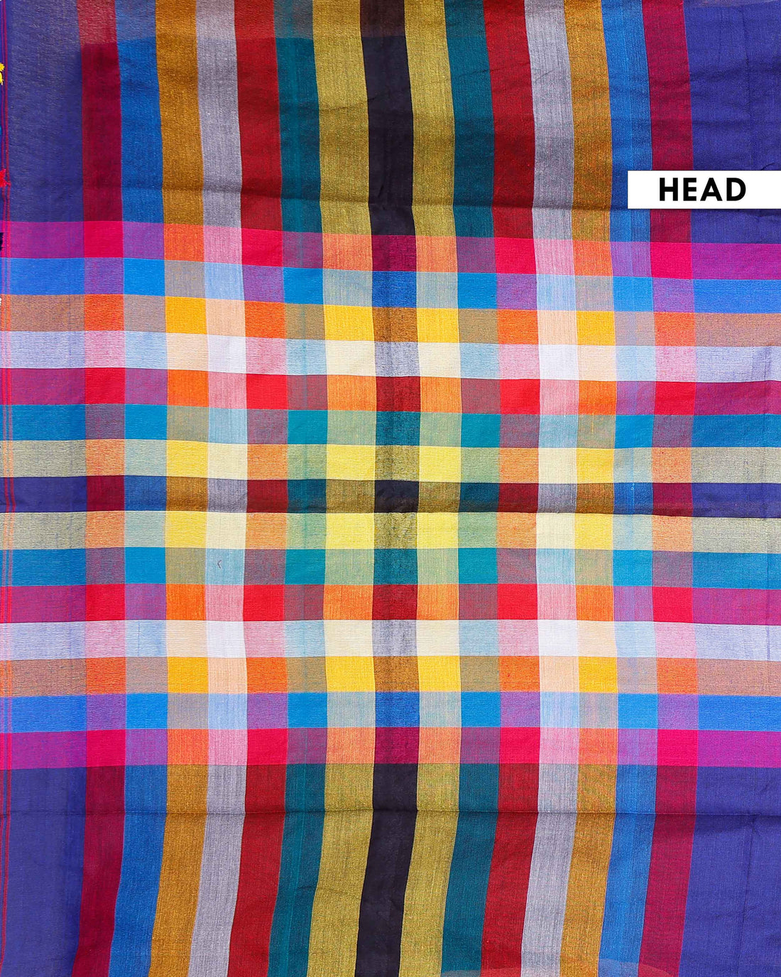 Handloom Mul Mul Cotton Saree with Vibrant Striped Pallu & Tassel Border - Multi