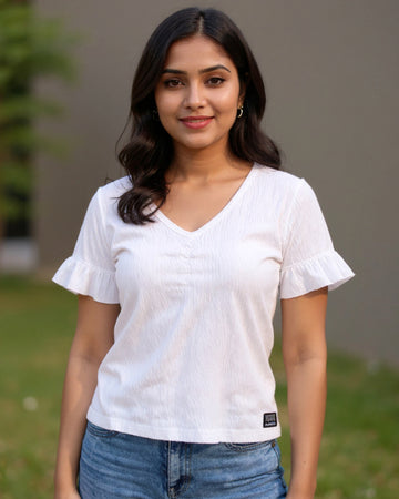 Women White Colour T-Shirt
