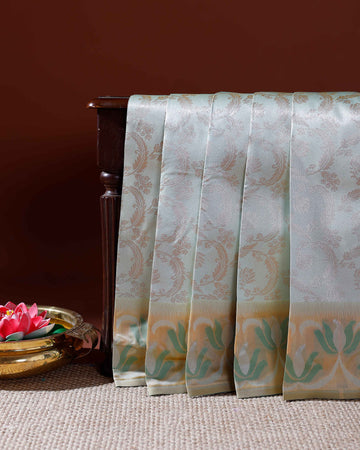 Elegant Litchi Silk Saree with Intricate Zari Weave and Traditional Motifs - Green