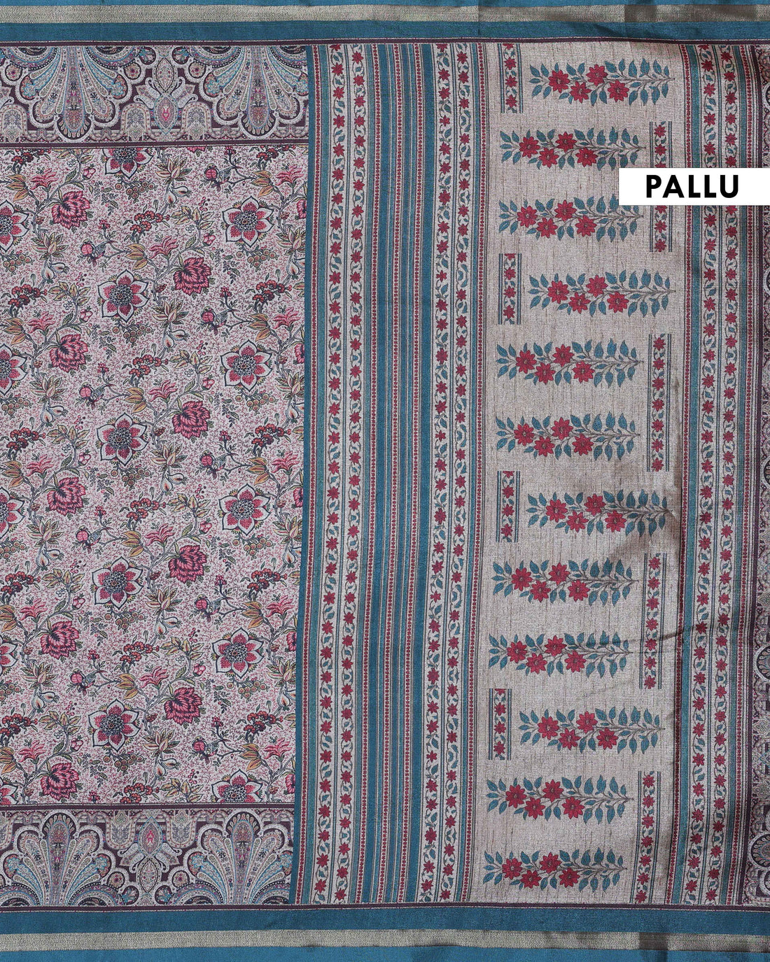 Light Brown Art Silk Saree with Intricate Floral and Geometric Weave Pattern