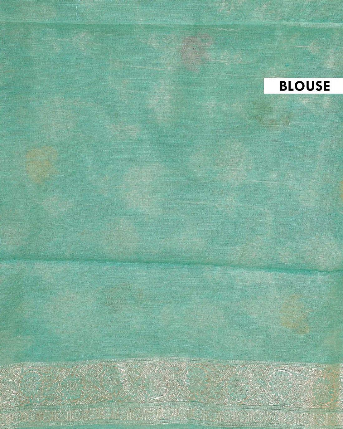 Handwoven Rainbow Cotton Saree with Floral Motifs and Intricate Woven Border - Green