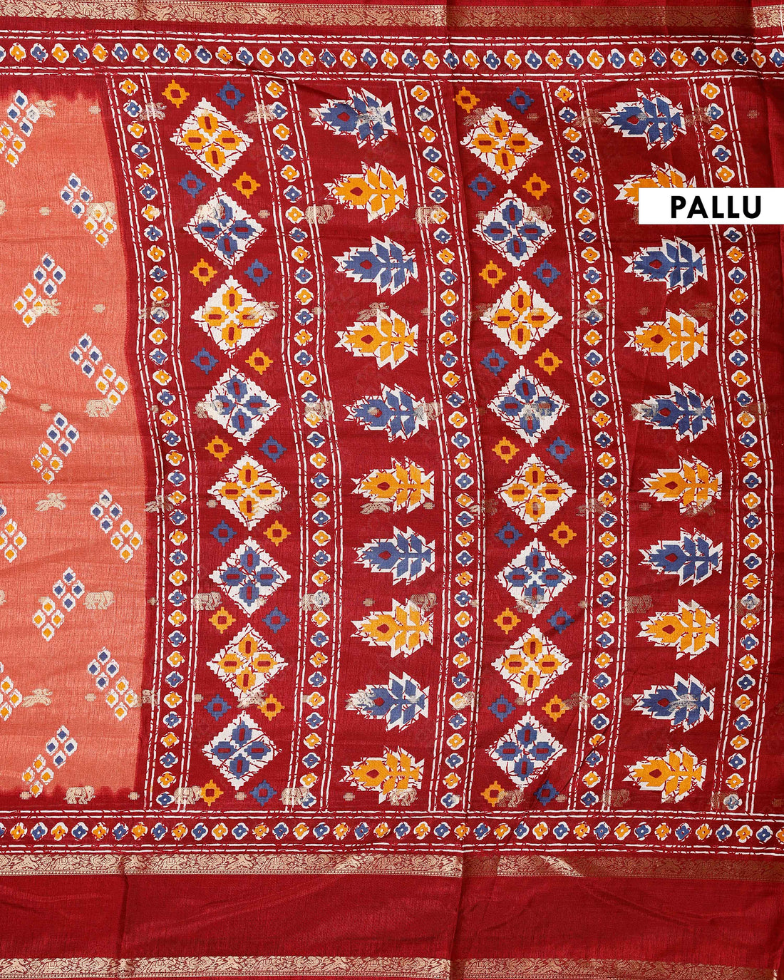 Exquisite Fancy Silk Saree with Geometric Woven Motifs and Contrasting Decorative Border - Orange