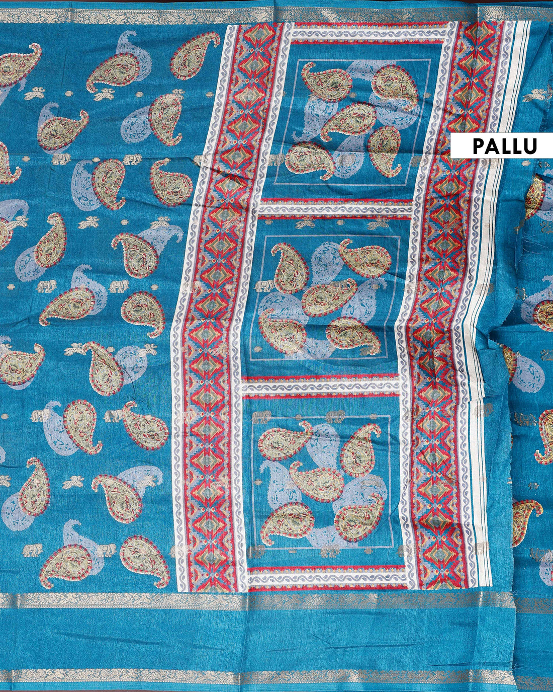 Elegant Fancy Silk Saree with All-Over Paisley Motifs and Traditional Designer Border - Blue