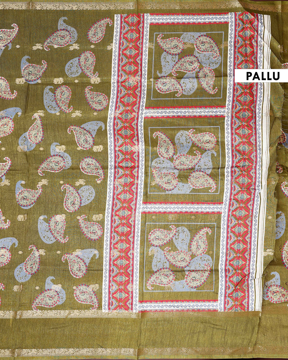 Elegant Fancy Silk Saree with All-Over Paisley Motifs and Traditional Designer Border - Green