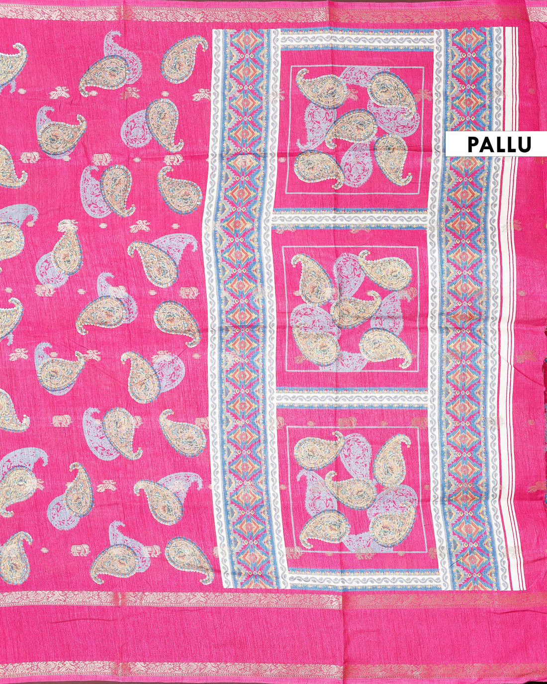 Elegant Fancy Silk Saree with All-Over Paisley Motifs and Traditional Designer Border - Pink