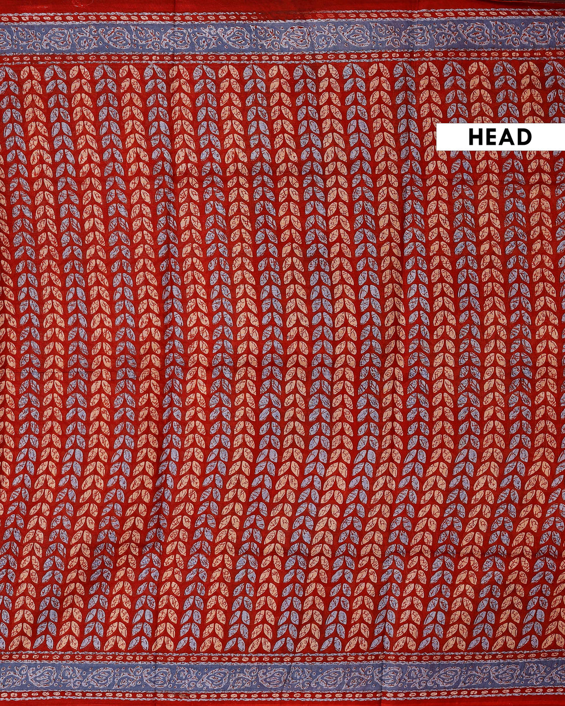 Graceful Voile Cotton Saree with Intricate Leaf Block Print and Elegant Border Design  - Multi