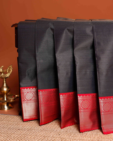 Elegant Niranjana Silk Saree with Rich Zari Woven Border and Traditional Detailing - Navy Blue