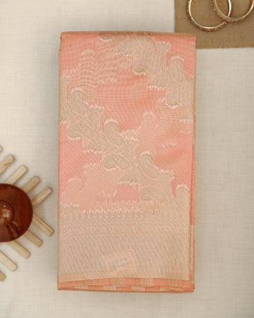 Peach Color Raw Silk Saree