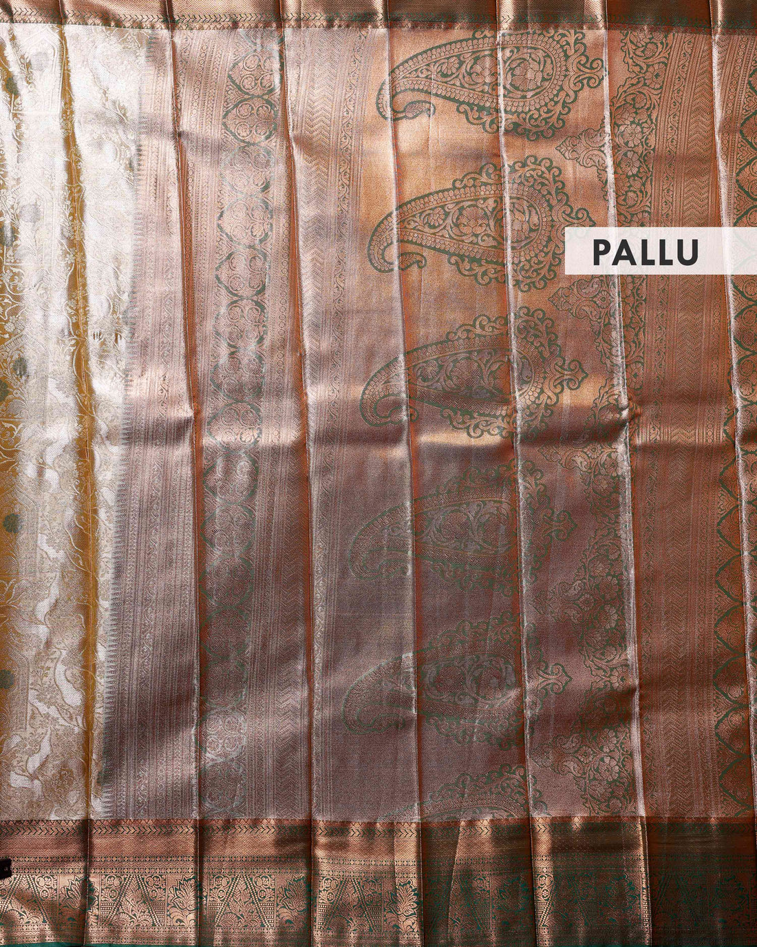 Exquisite Niranjana Silk Saree with Intricate Zari Weave and Rich Pallu - Olive Green