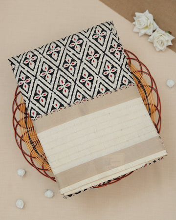 Cream Color Dola Saree