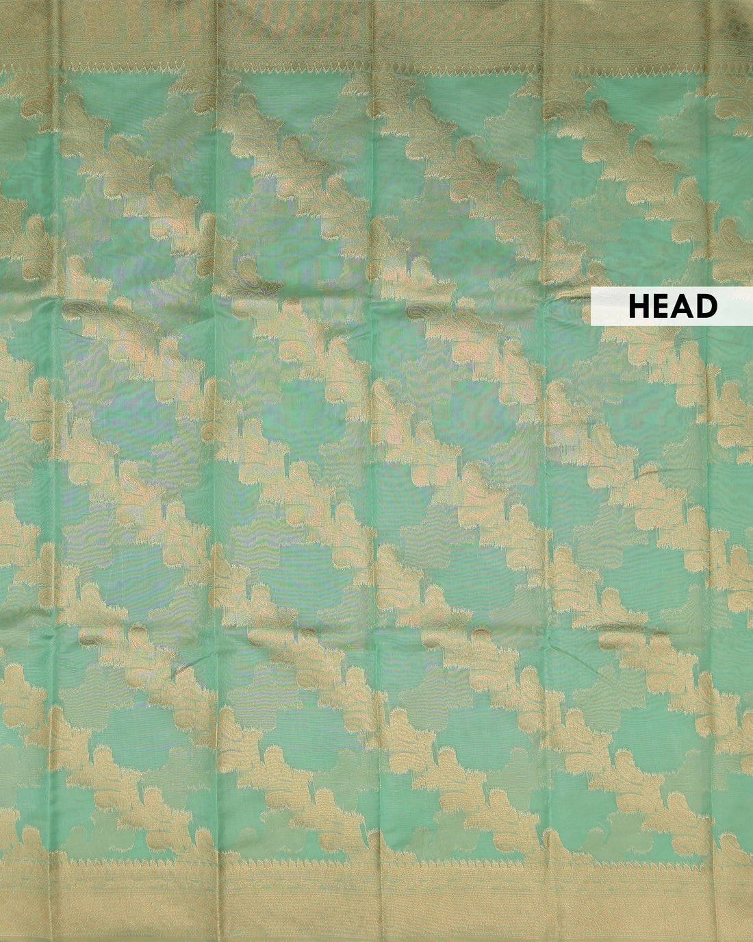 Floral Designed Raw Silk Saree - Green