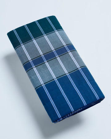 JKT Brand Blue Striped 2.10 m Stitched Lungi