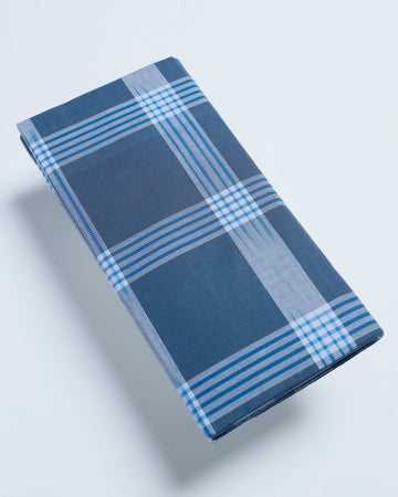 JKT Brand Blue Striped 2.10 m Stitched Lungi