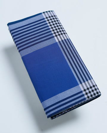 JKT Brand Blue Striped 2.10 m Stitched Lungi